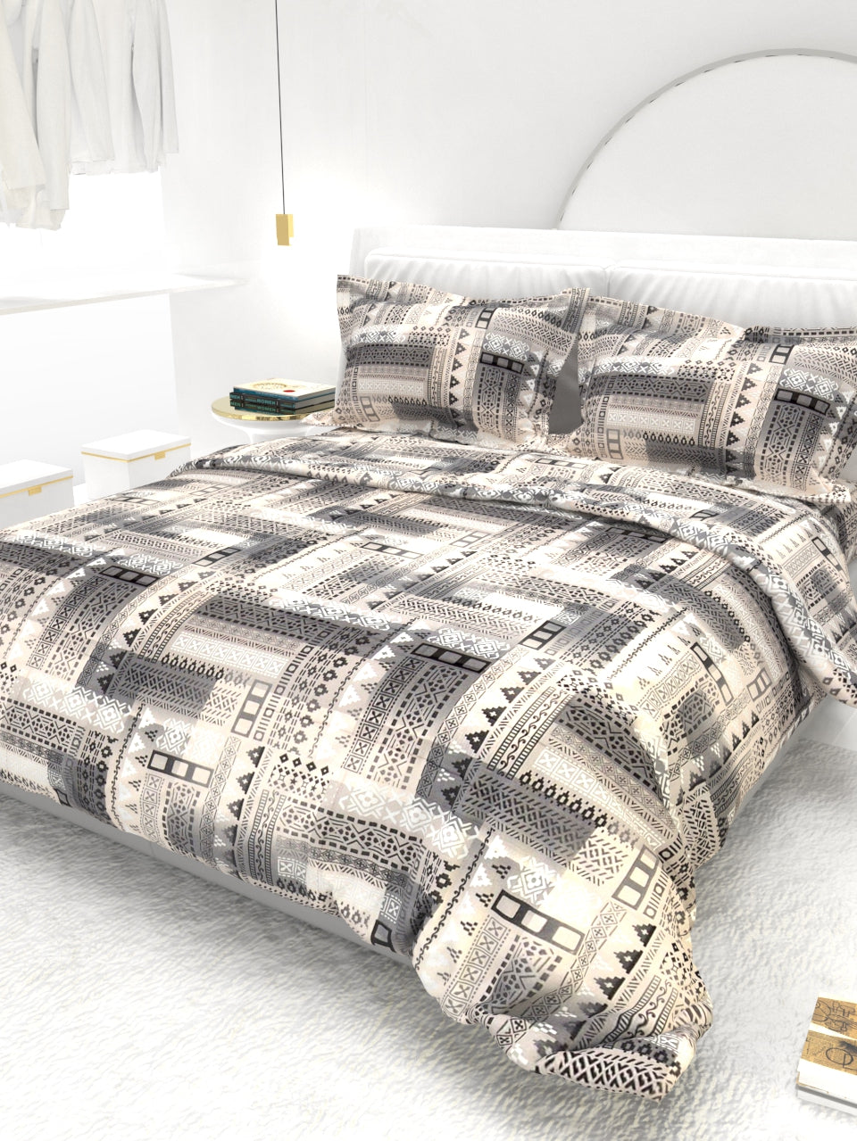 Georgia Double Size Satin Twill Bedsheet Set - Gray