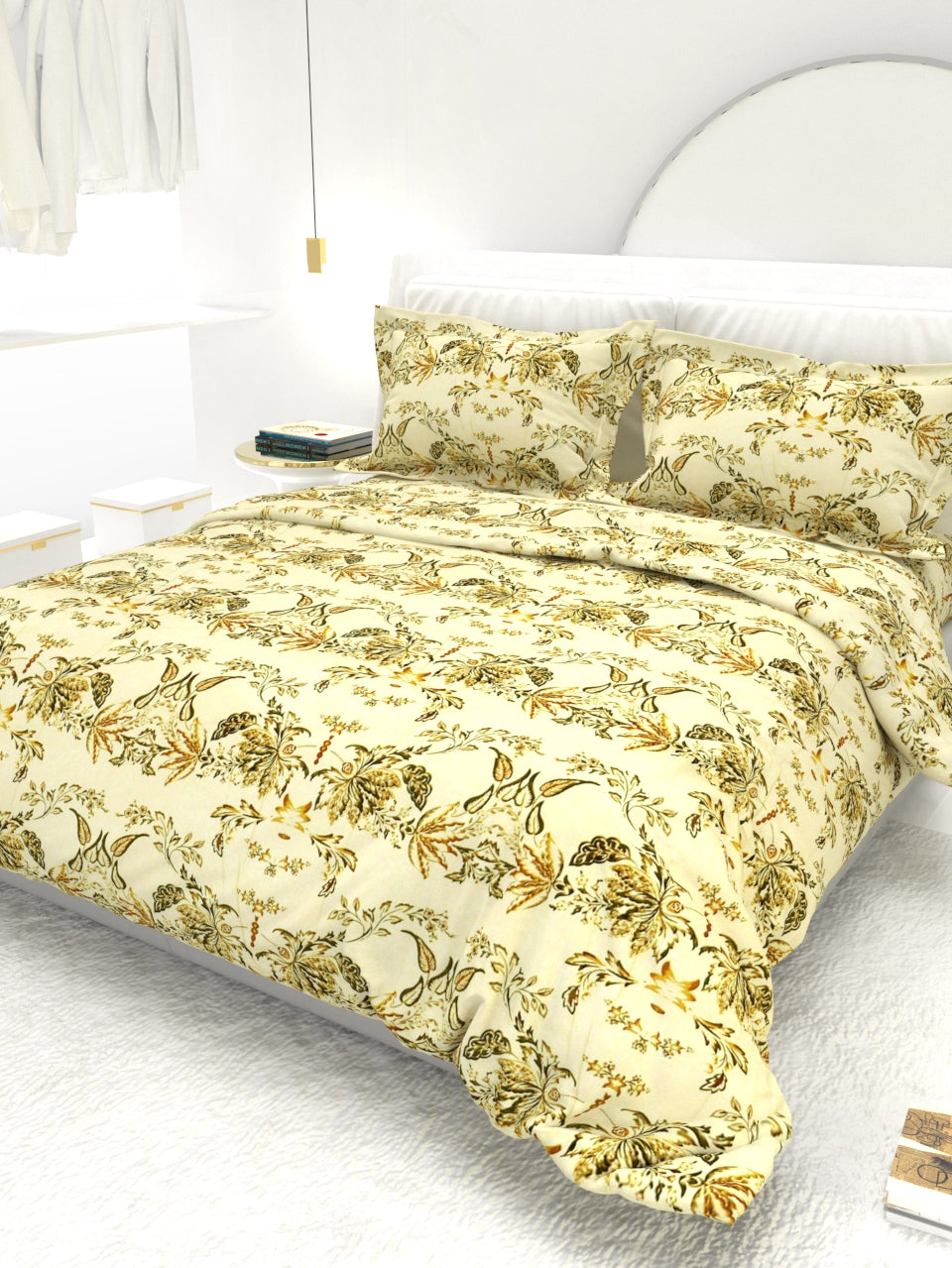 Georgia Double Size Satin Twill Bedsheet Set - Beige Brown