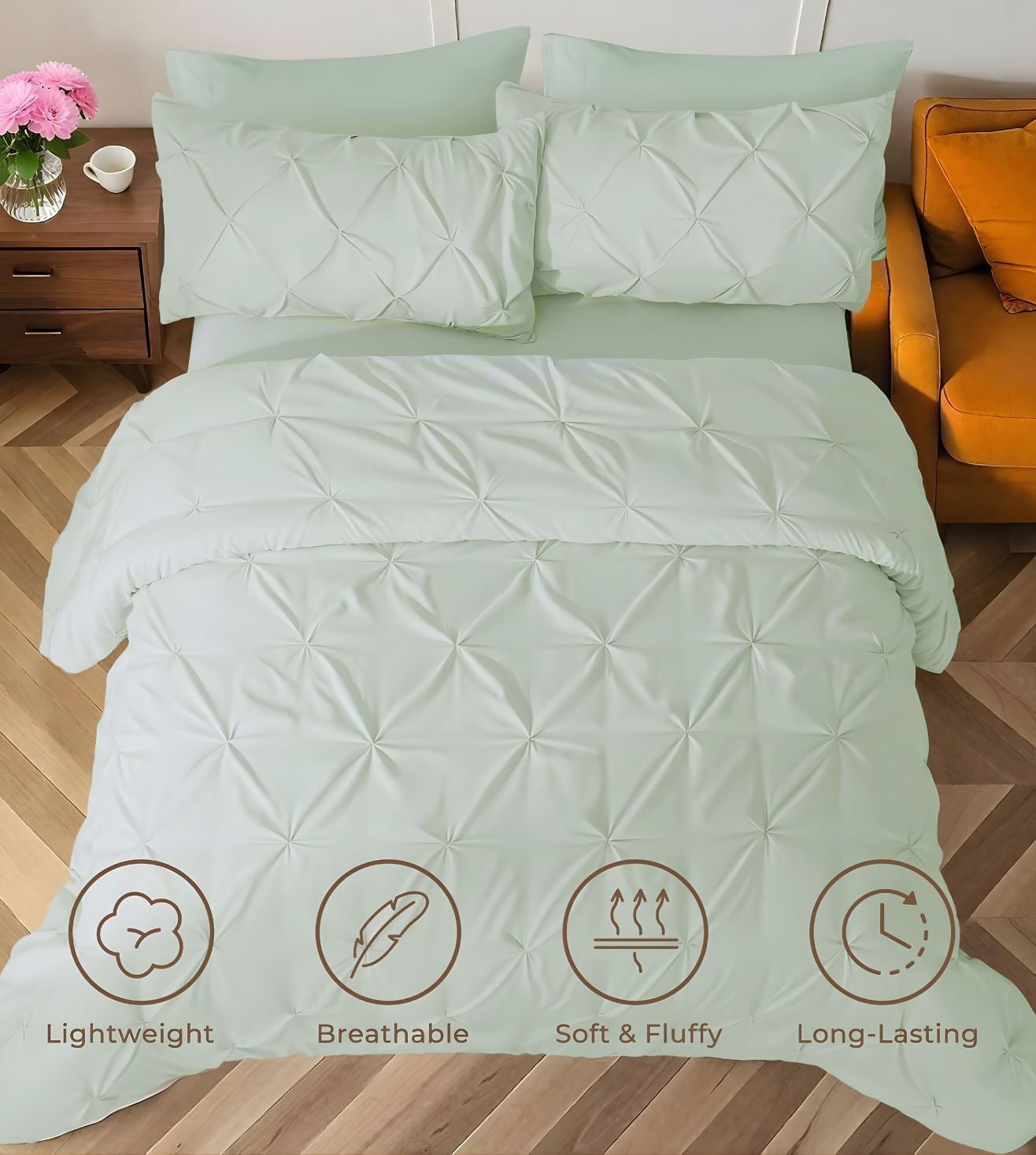 Marquis Pinch Pleat Comforter With Pillow Cover/s