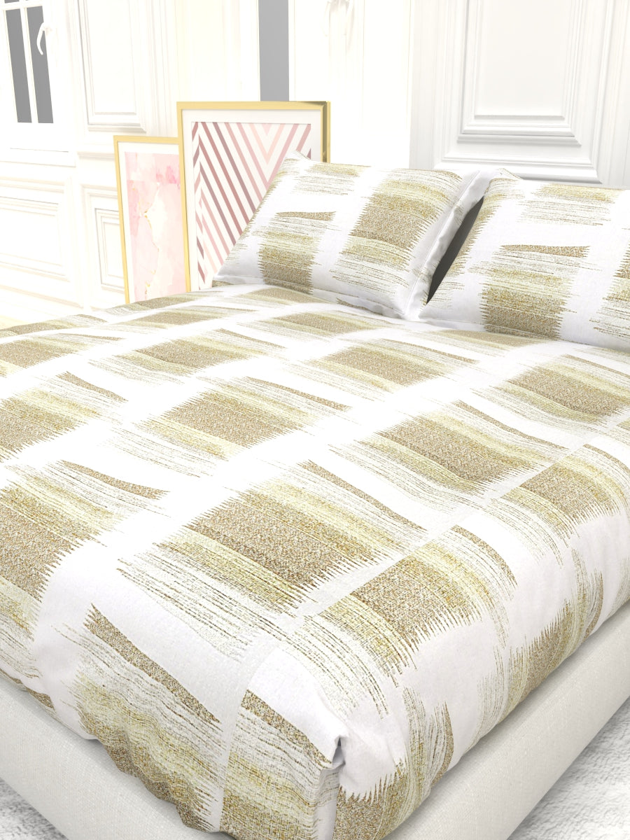 Georgia Double Size Satin Twill Bedsheet Set - Cream & Taupe