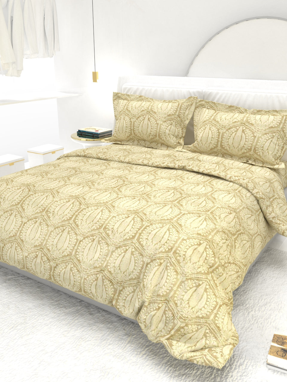 Georgia Double Size Satin Twill Bedsheet Set - Sand