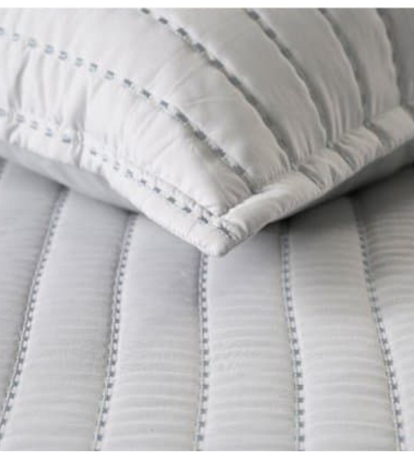 Luna 5-Piece Quilted & Embroidered Bedcover Ensemble - Silver Grey