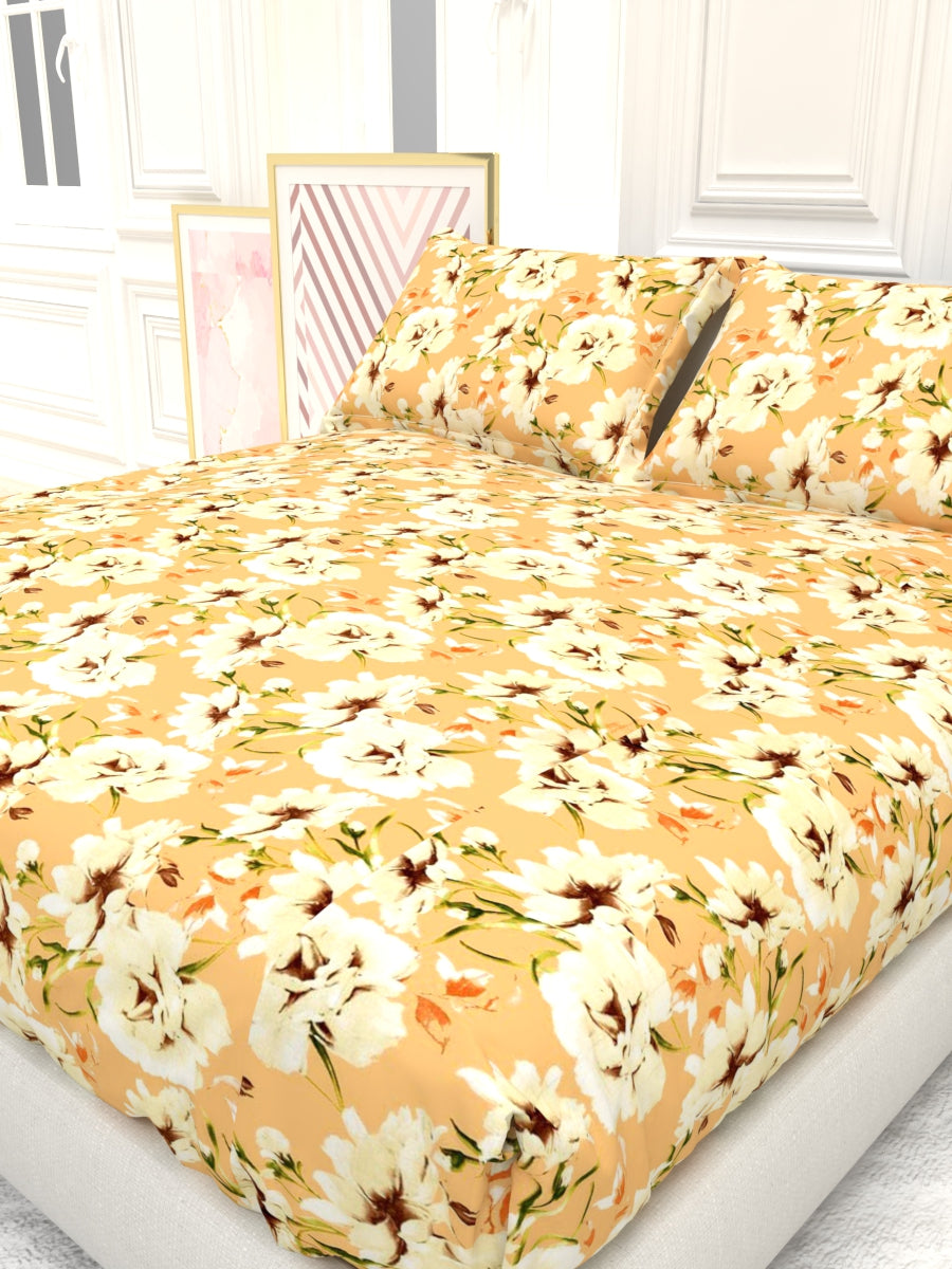 Georgia Double Size Satin Twill Bedsheet Set - Peach