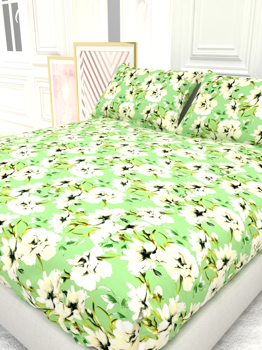 Georgia Double Size Satin Twill Bedsheet Set - Lime Green