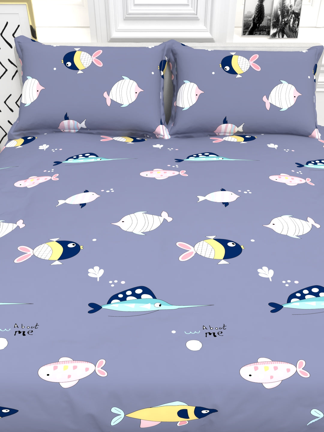 Cider Double Bed Micro-Cotton Sheet Set - Aqua Blue
