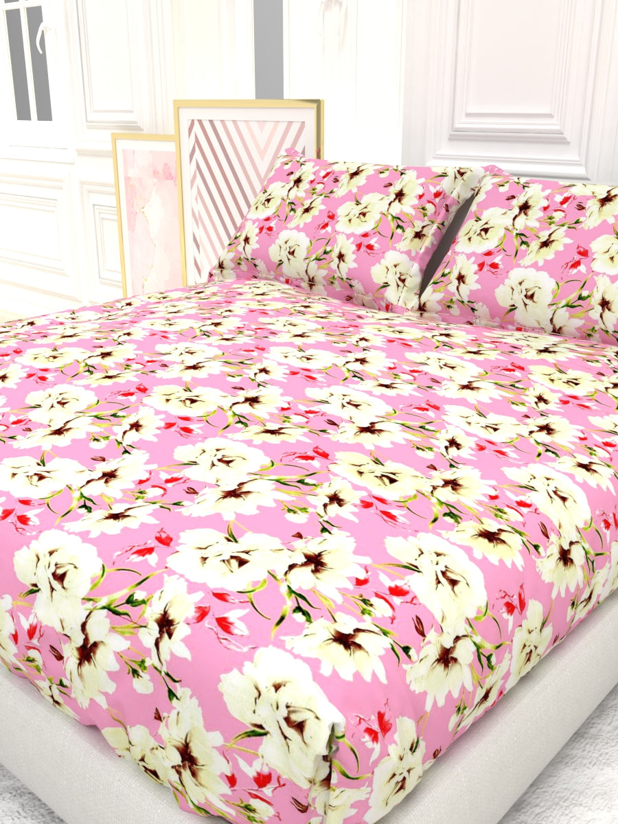 Georgia Double Size Satin Twill Bedsheet Set - Fuchsia Pink