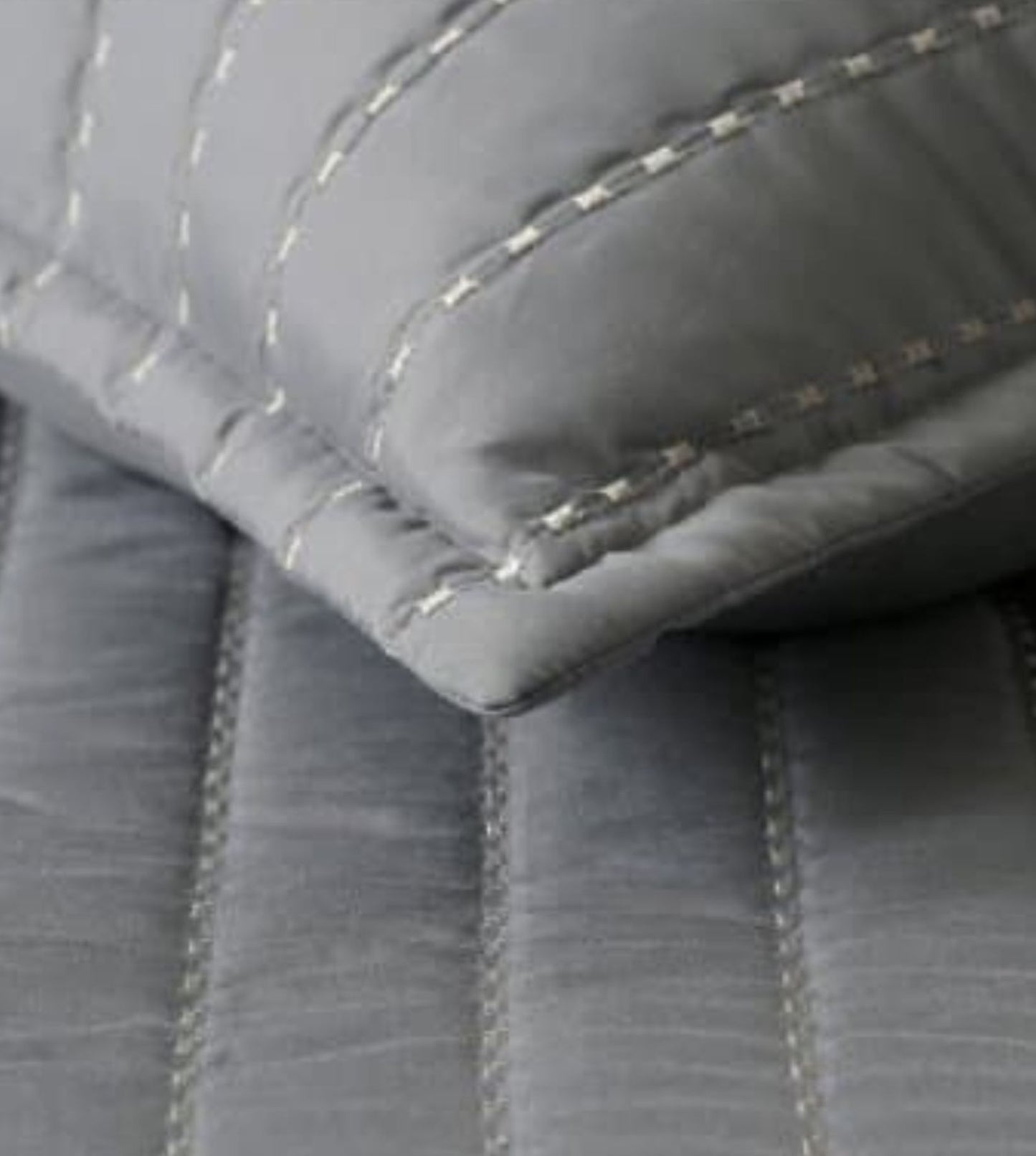 Luna 5-Piece Quilted & Embroidered Bedcover Ensemble - Grey