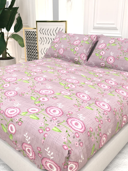 Clay Double Bed Pure Cotton Sheet Set - Wine