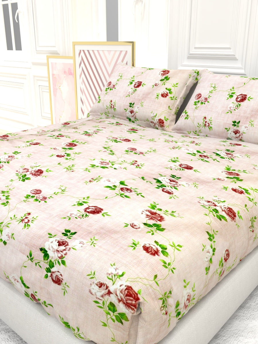 Georgia Double Size Satin Twill Bedsheet Set - Blush Pink