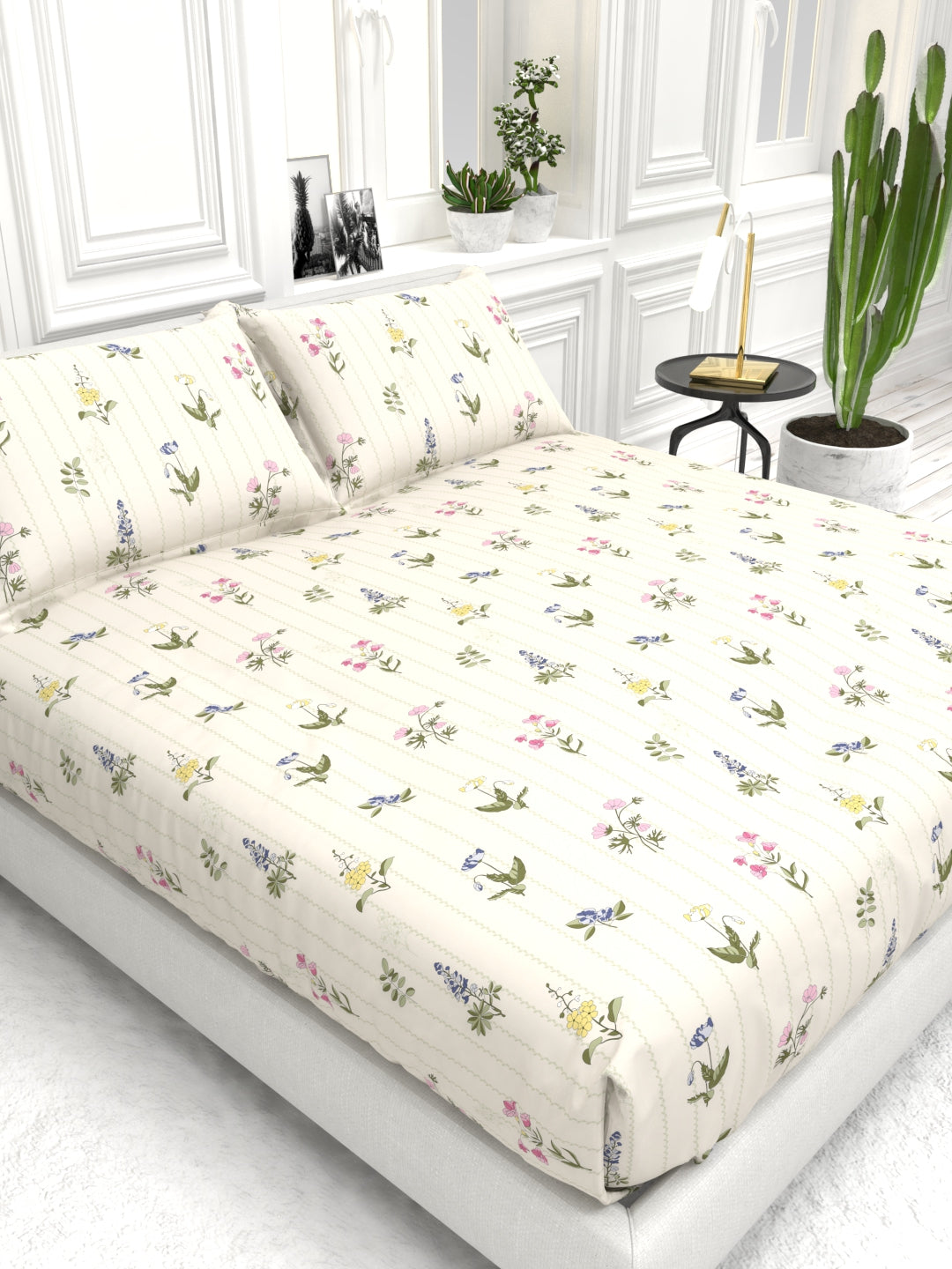 Cider Double Bed Micro-Cotton Sheet Set - Ivory