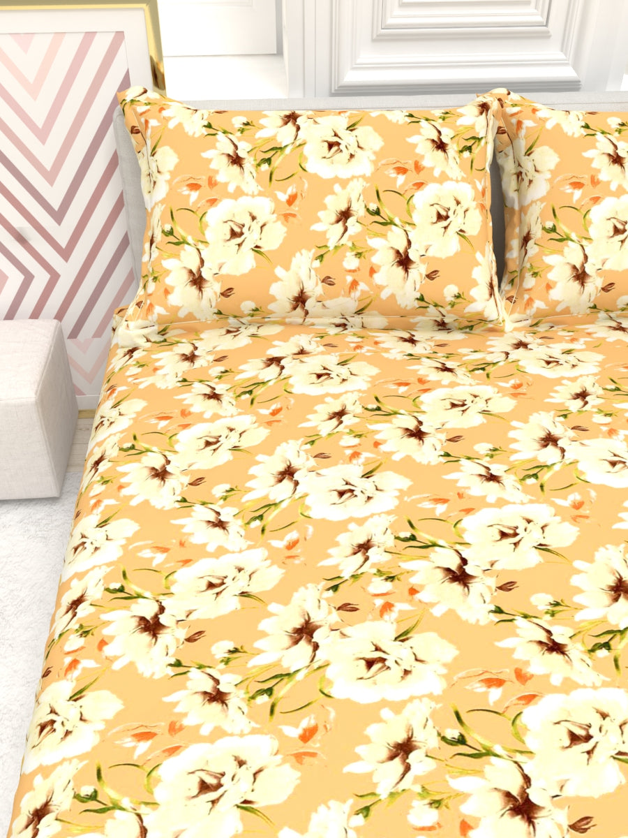 Georgia Double Size Satin Twill Bedsheet Set - Peach