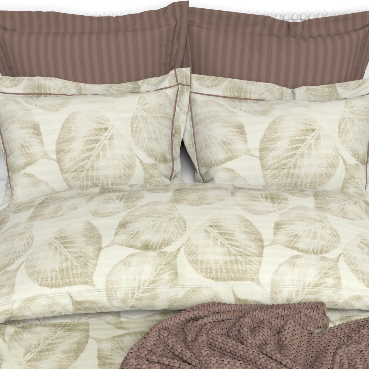 Christie King Size Self-Striped Satin Bedsheet Set (4 Pillow Covers)