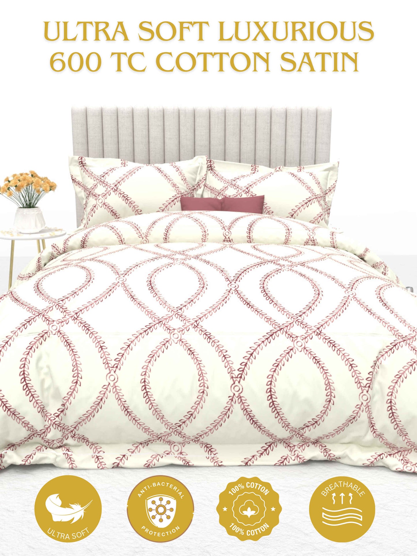 Primrose King Size 600TC Luxury Satin Bedsheet Set - [Insert Design Name]