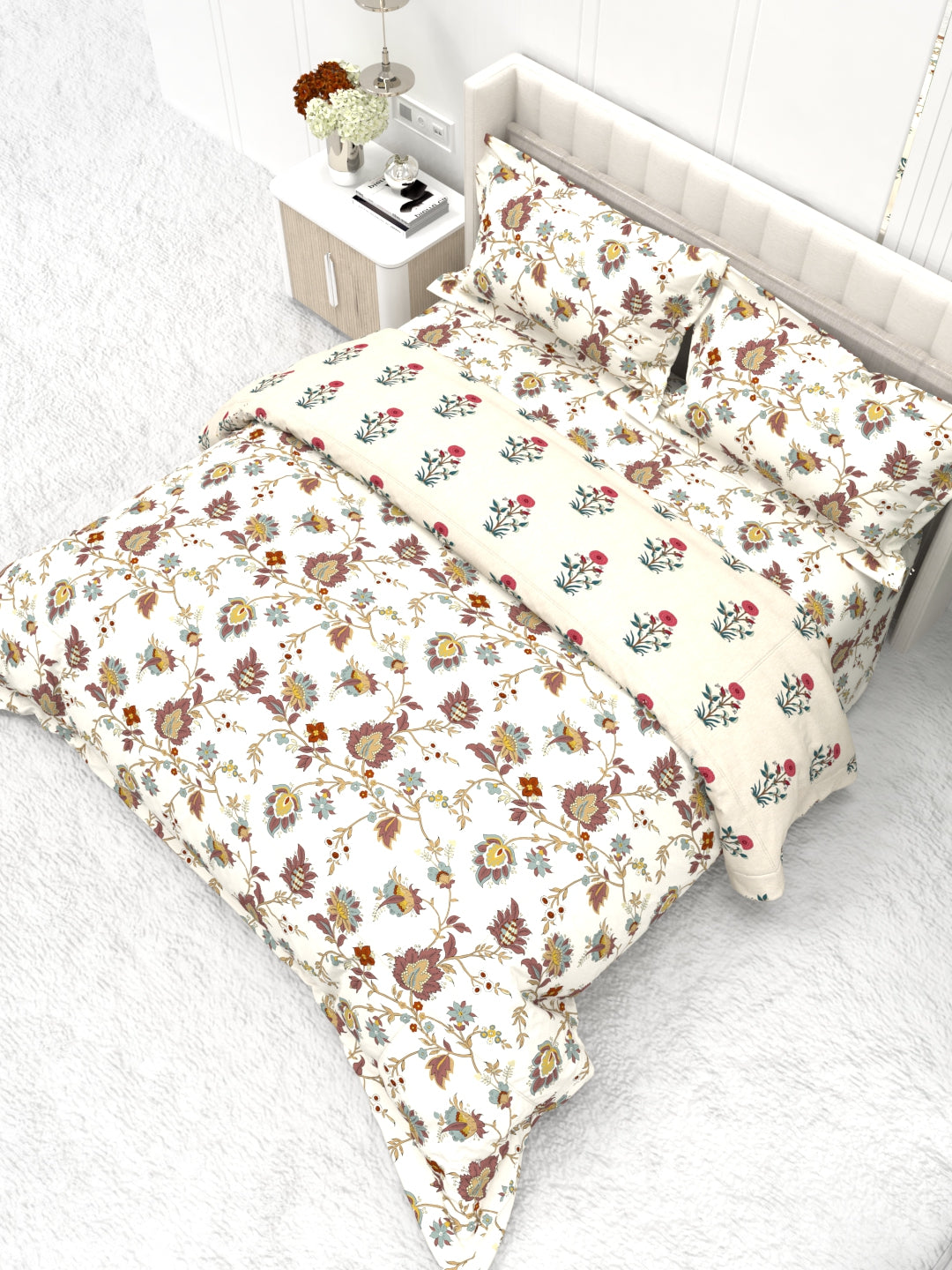 Shelton Combo of King Size Comforter with Bedsheet Set