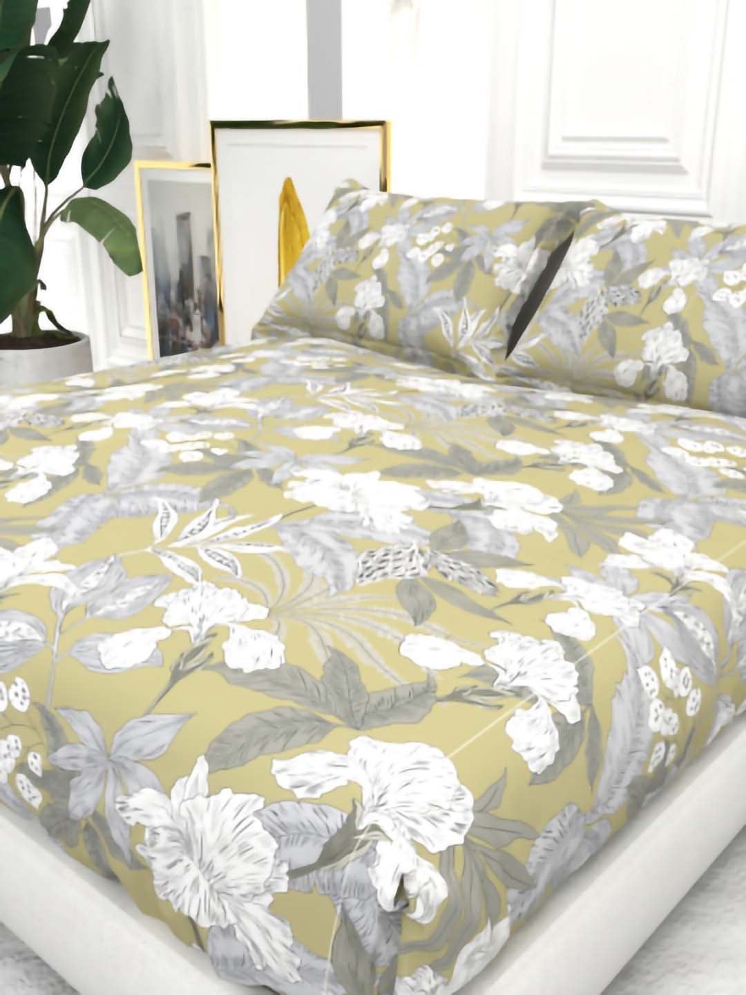 Cider Double Bed Micro-Cotton Sheet Set - Olive Green