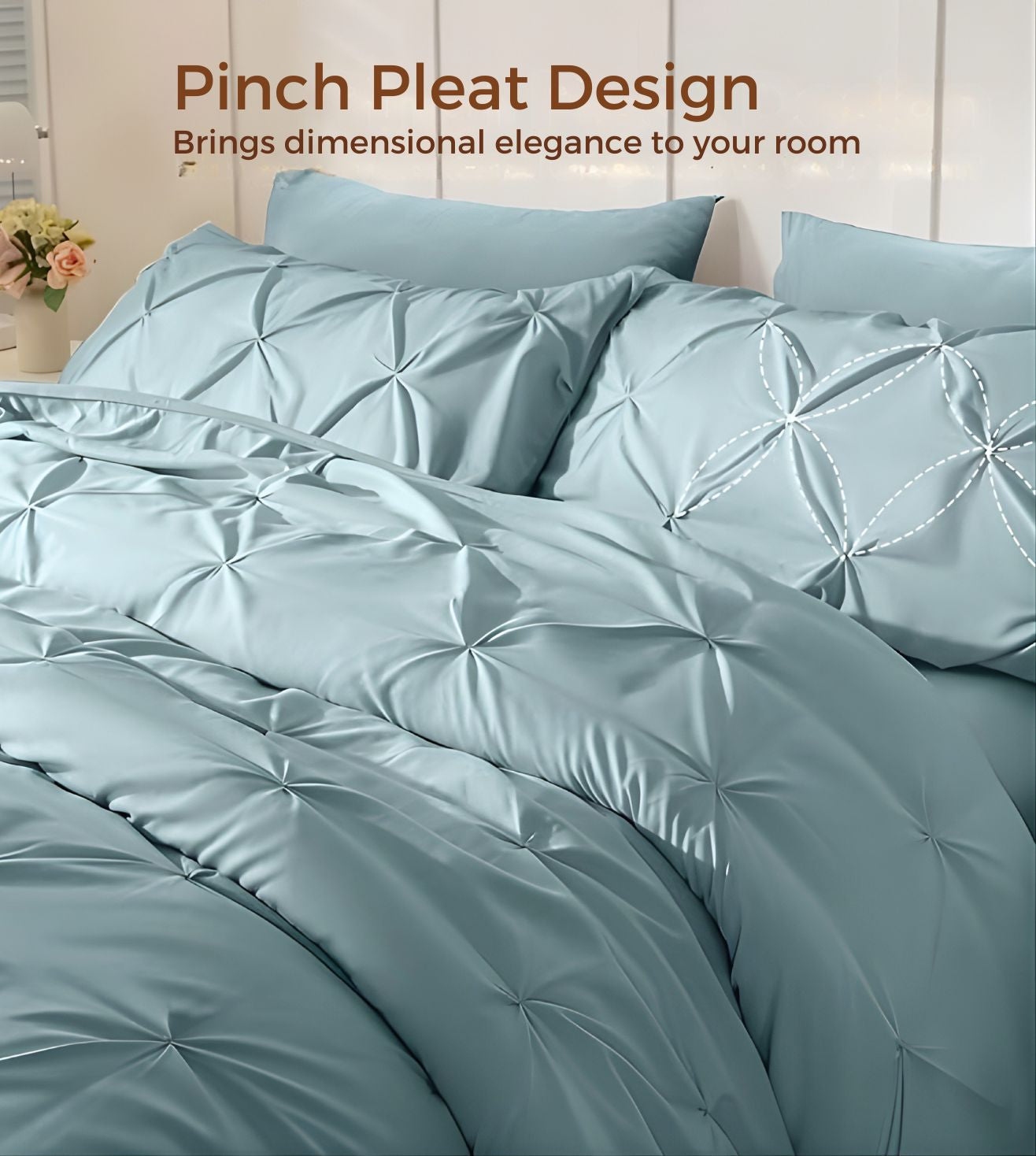 Marquis Pinch Pleat Comforter With Pillow Cover/s
