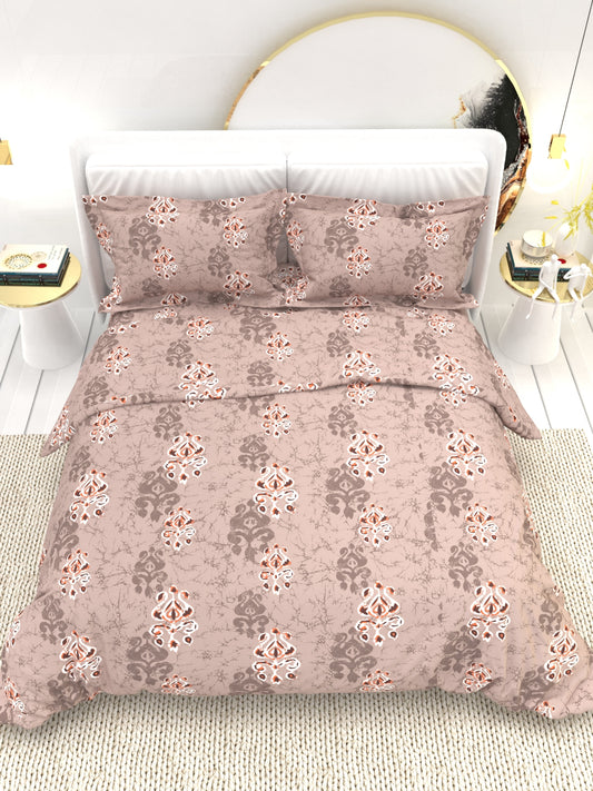 Clay Double Bed Pure Cotton Sheet Set - Dusty Rose
