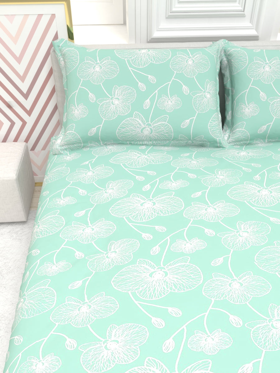 Georgia Double Size Satin Twill Bedsheet Set - Green