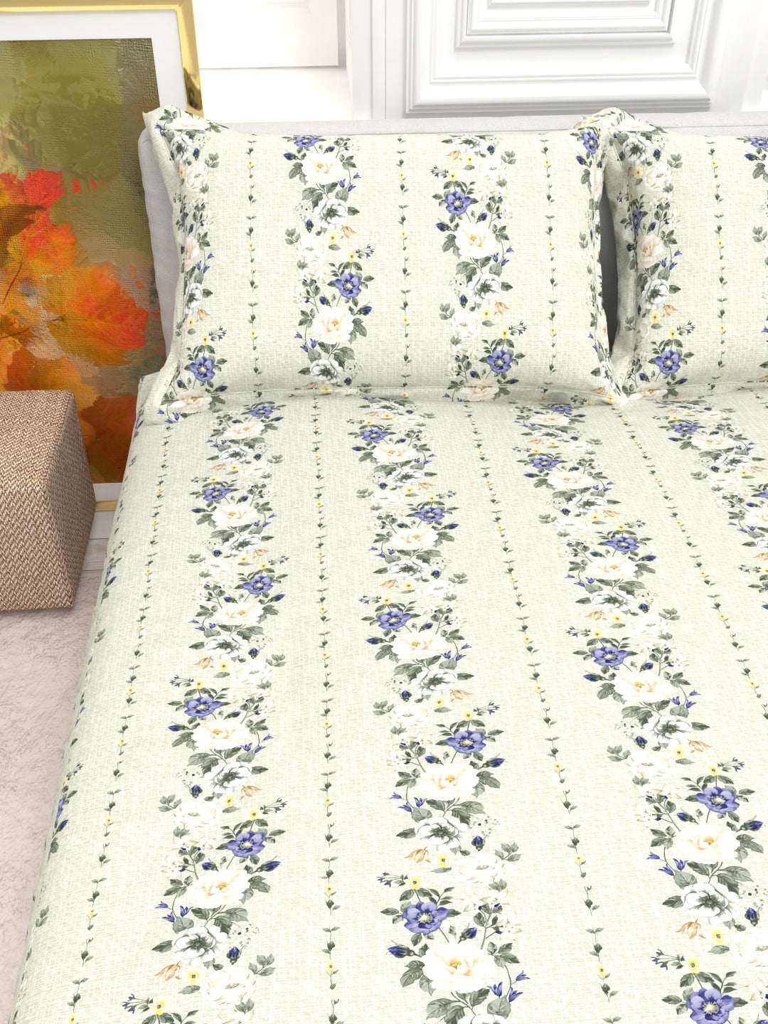 Cider Double Bed Micro-Cotton Sheet Set - Sage Green