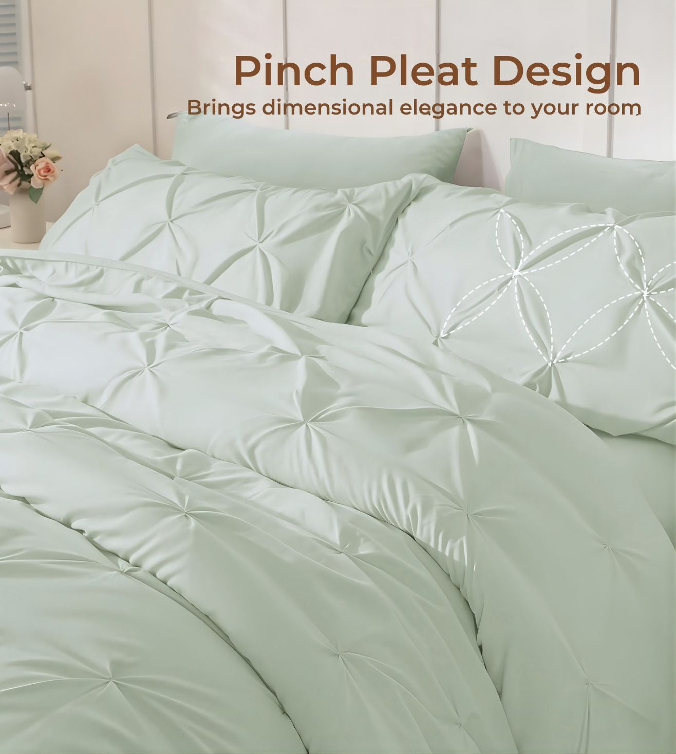 Marquis Pinch Pleat Comforter With Pillow Cover/s