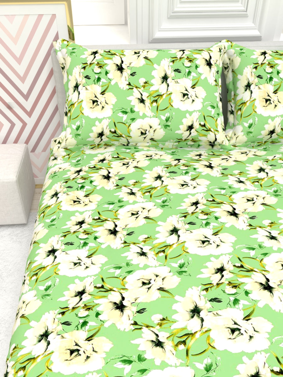 Georgia Double Size Satin Twill Bedsheet Set - Lime Green