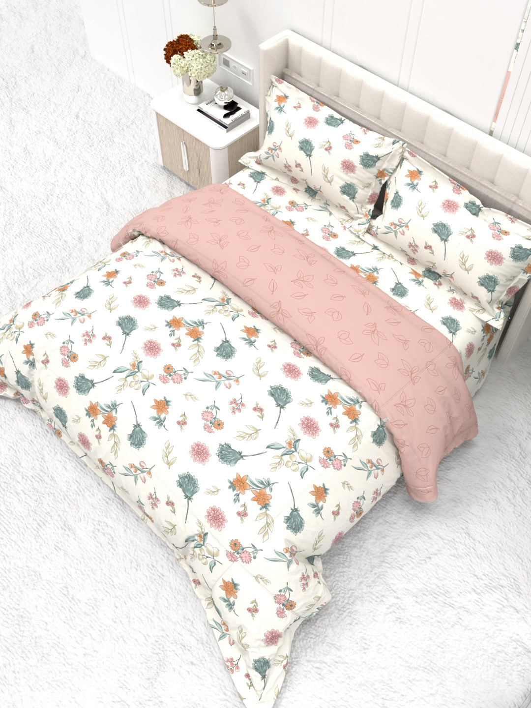Shelton Combo of King Size Comforter with Bedsheet Set
