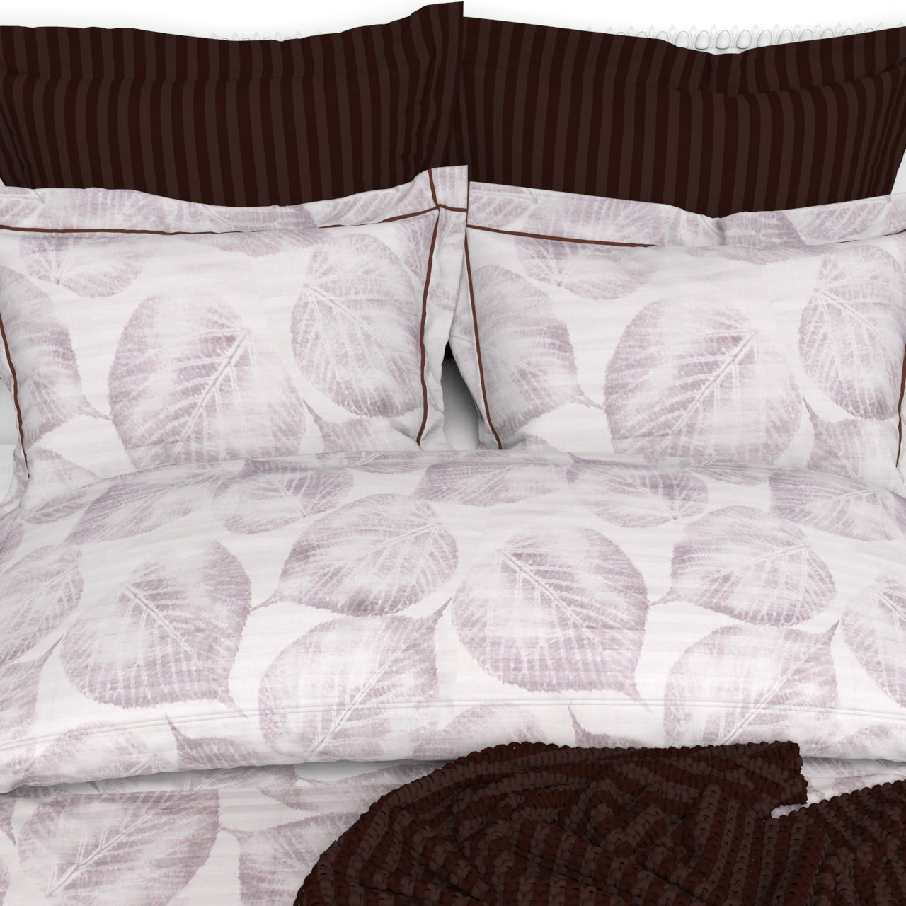 Christie King Size Self-Striped Satin Bedsheet Set (4 Pillow Covers)