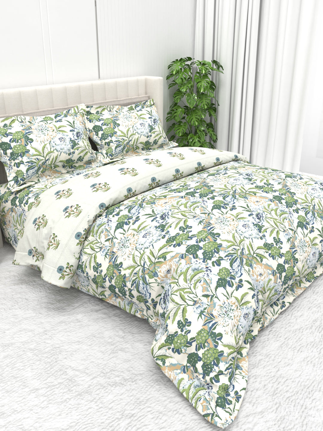 Shelton Combo of King Size Comforter with Bedsheet Set