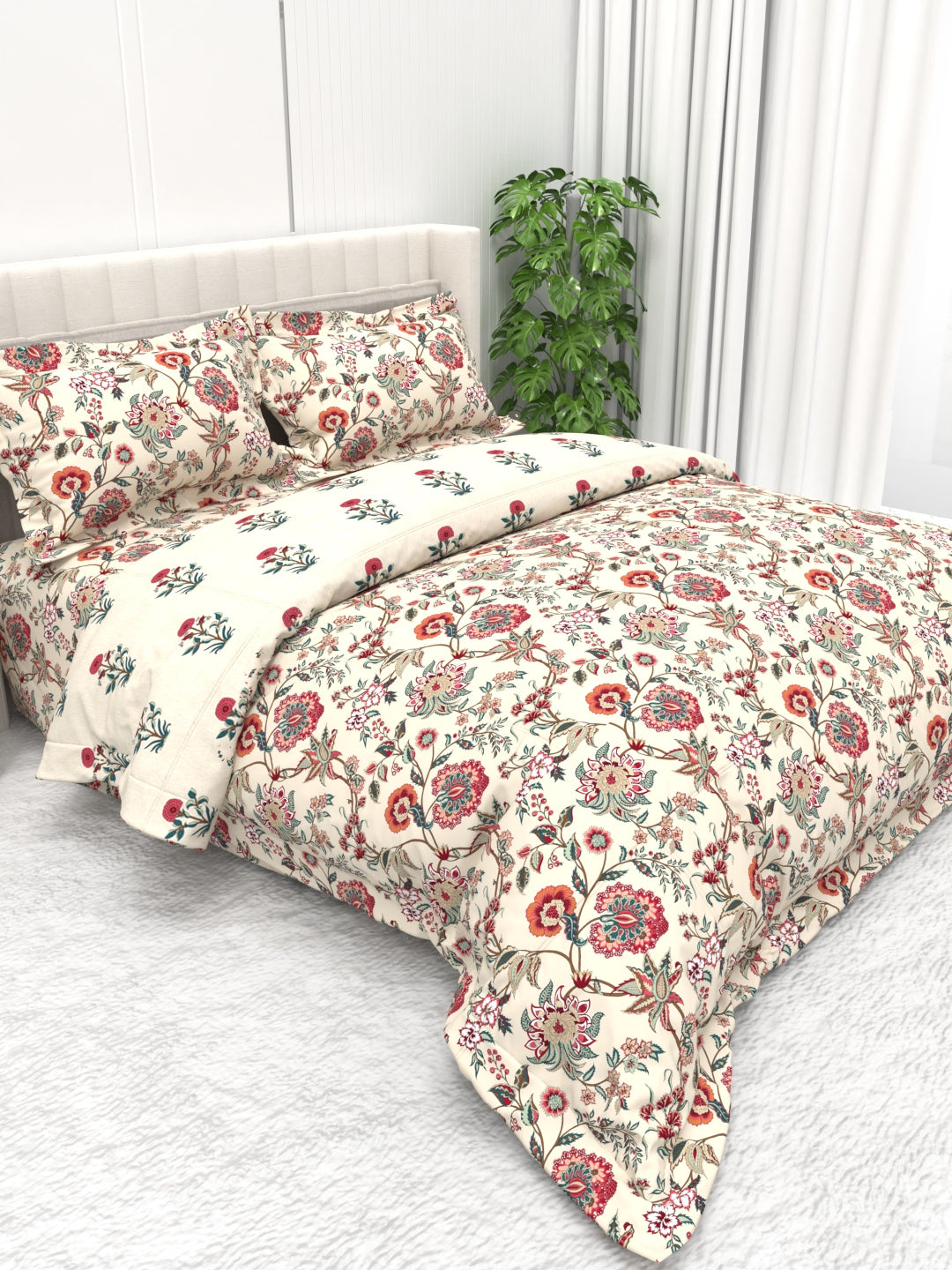 Shelton Combo of King Size Comforter with Bedsheet Set