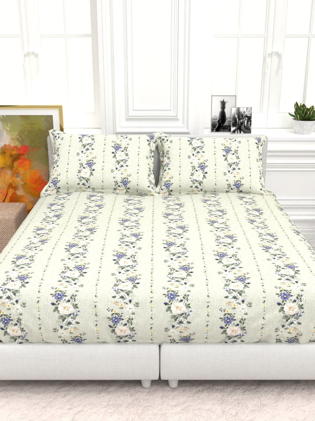 Cider Double Bed Micro-Cotton Sheet Set - Sage Green