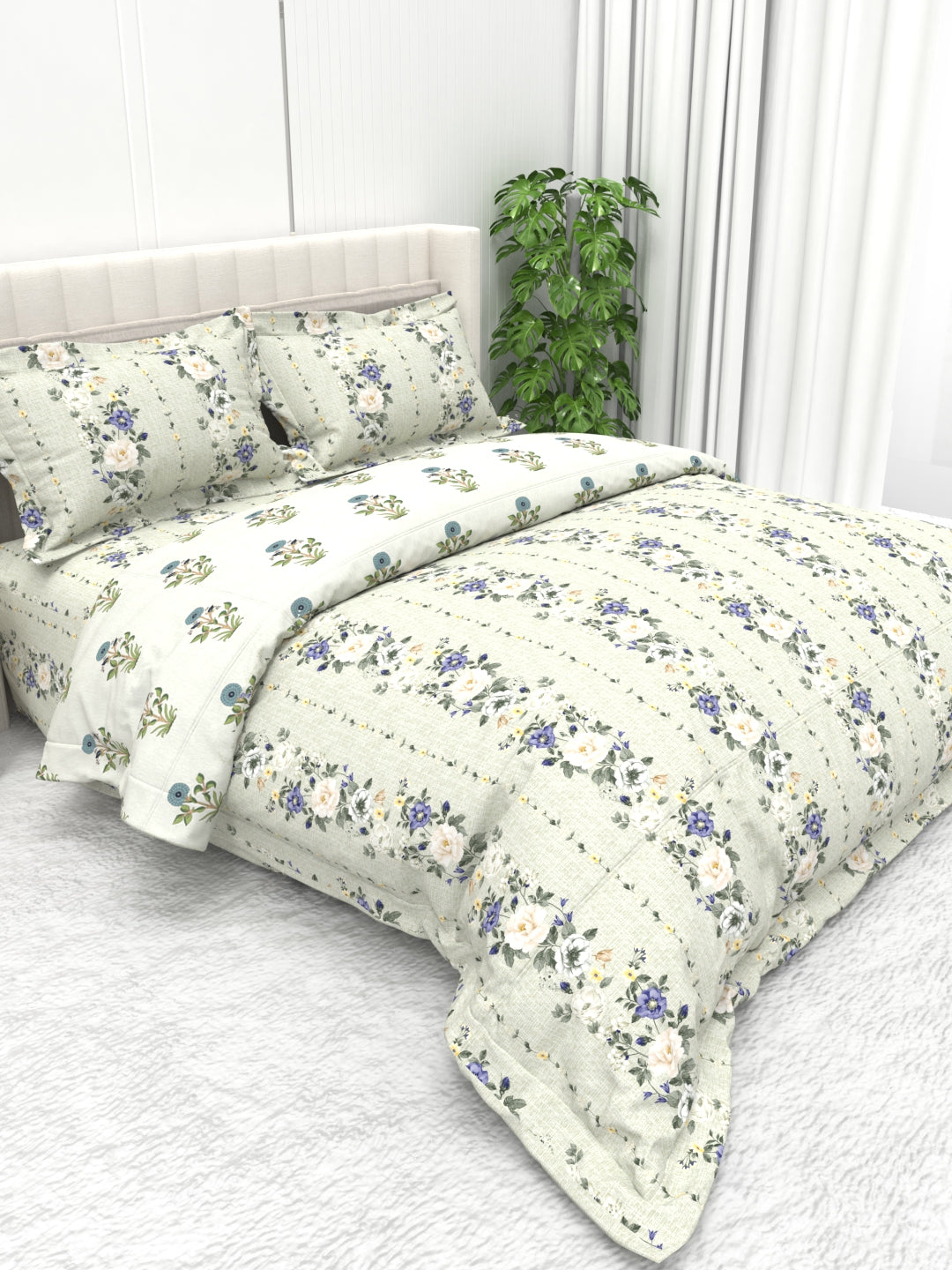 Shelton Combo of King Size Comforter with Bedsheet Set