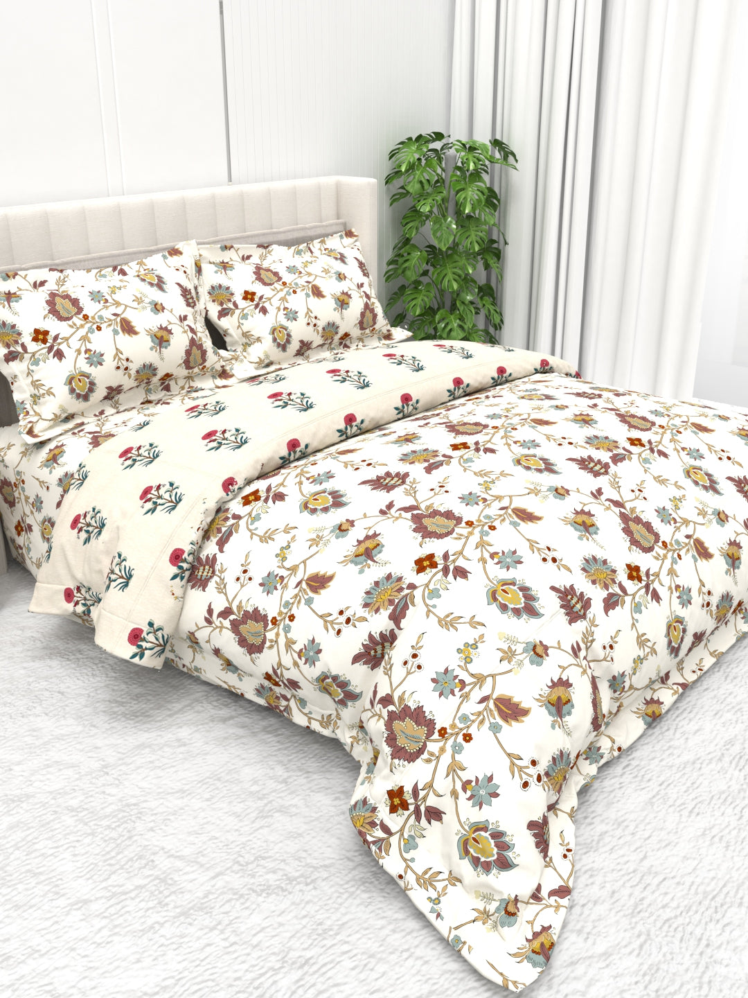 Shelton Combo of King Size Comforter with Bedsheet Set