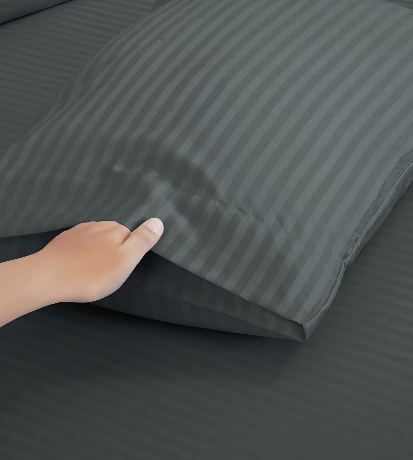 Sapphire 3-Piece 100% Cotton Satin Bedsheet Set - Grey