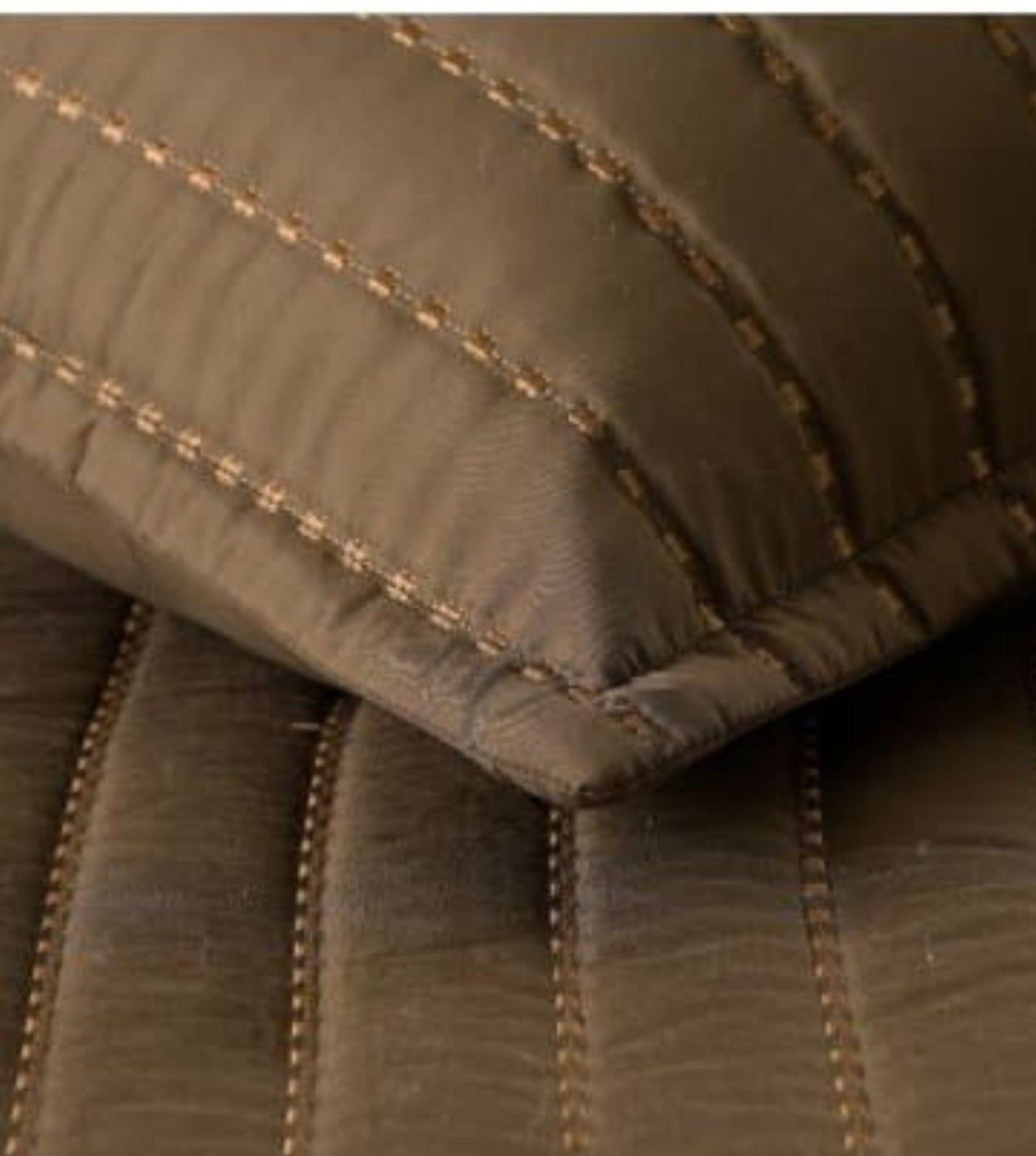 Luna 5-Piece Quilted & Embroidered Bedcover Ensemble - Chocolate Brown