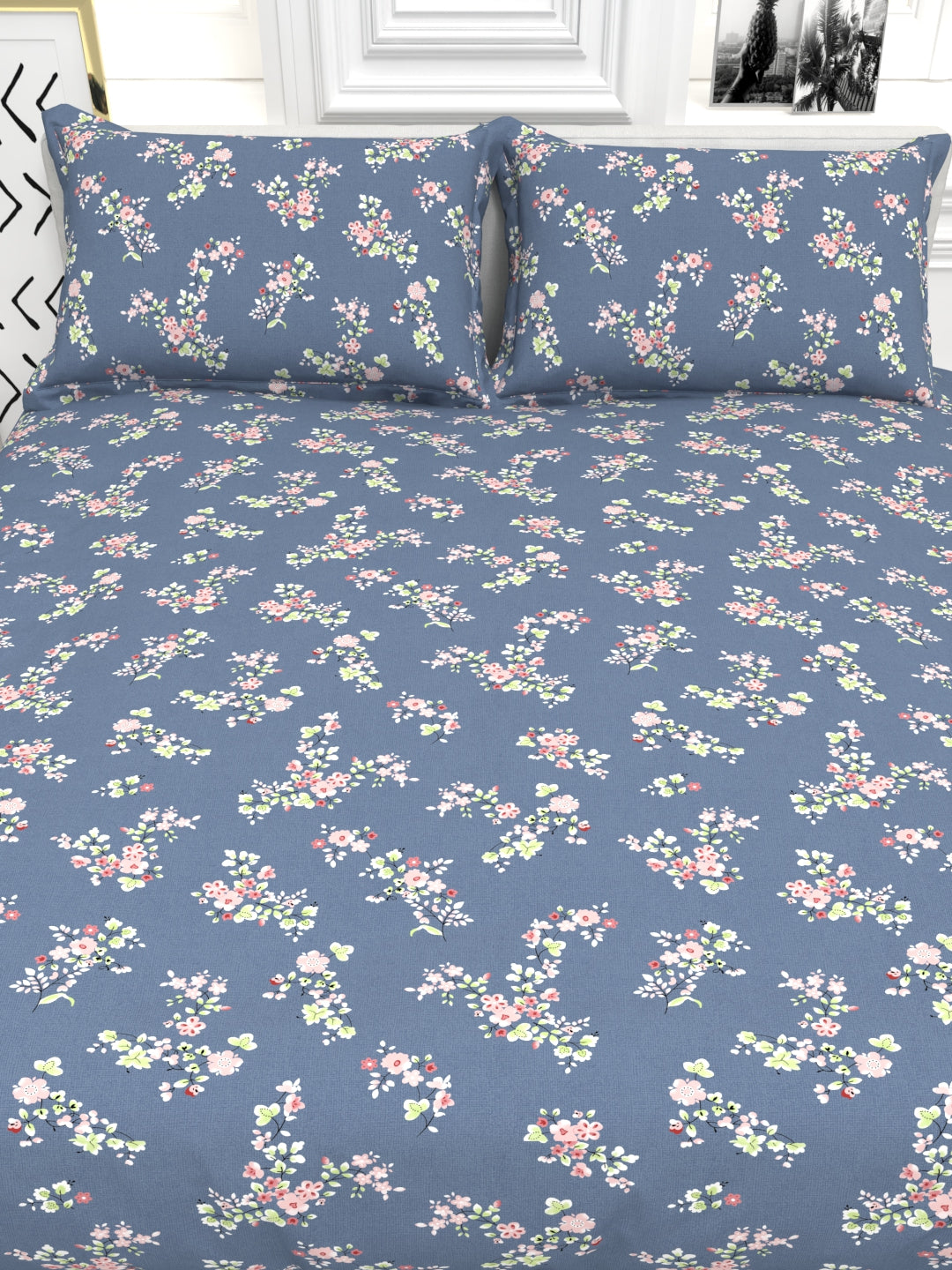 Cider Double Bed Micro-Cotton Sheet Set - Blue