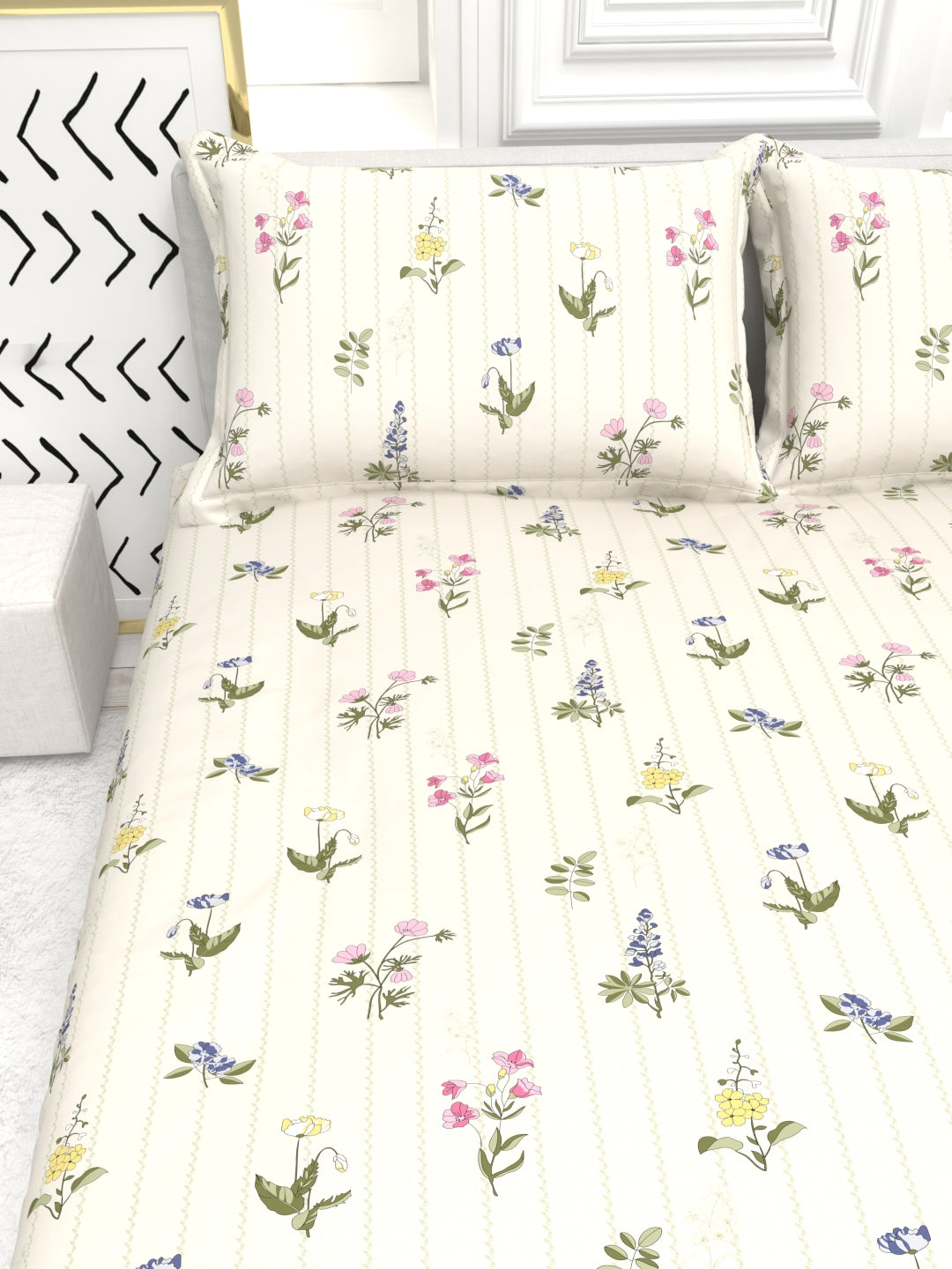 Cider Double Bed Micro-Cotton Sheet Set - Ivory