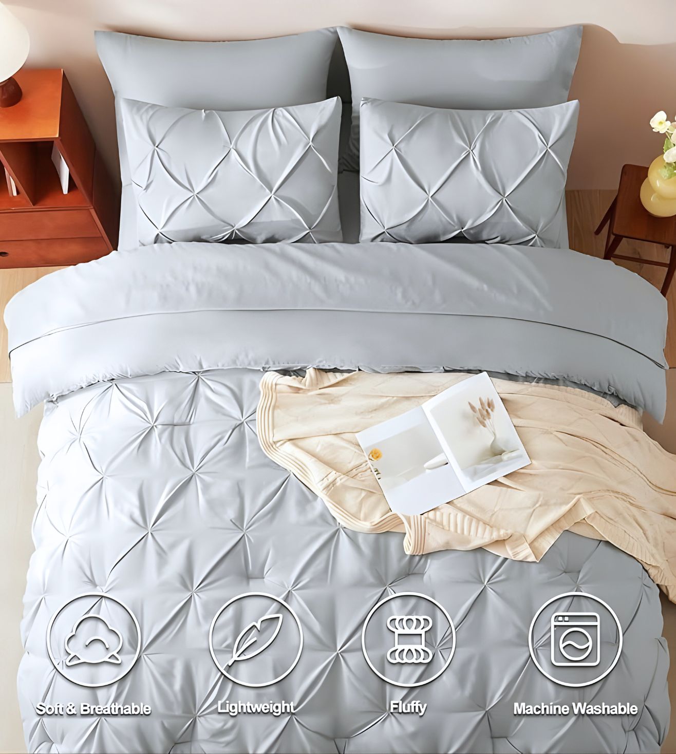Marquis Pinch Pleat Comforter With Pillow Cover/s