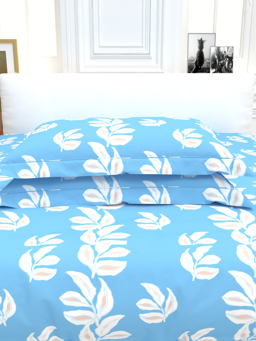 Orchid King Size Percale Bedsheet Set - Blue