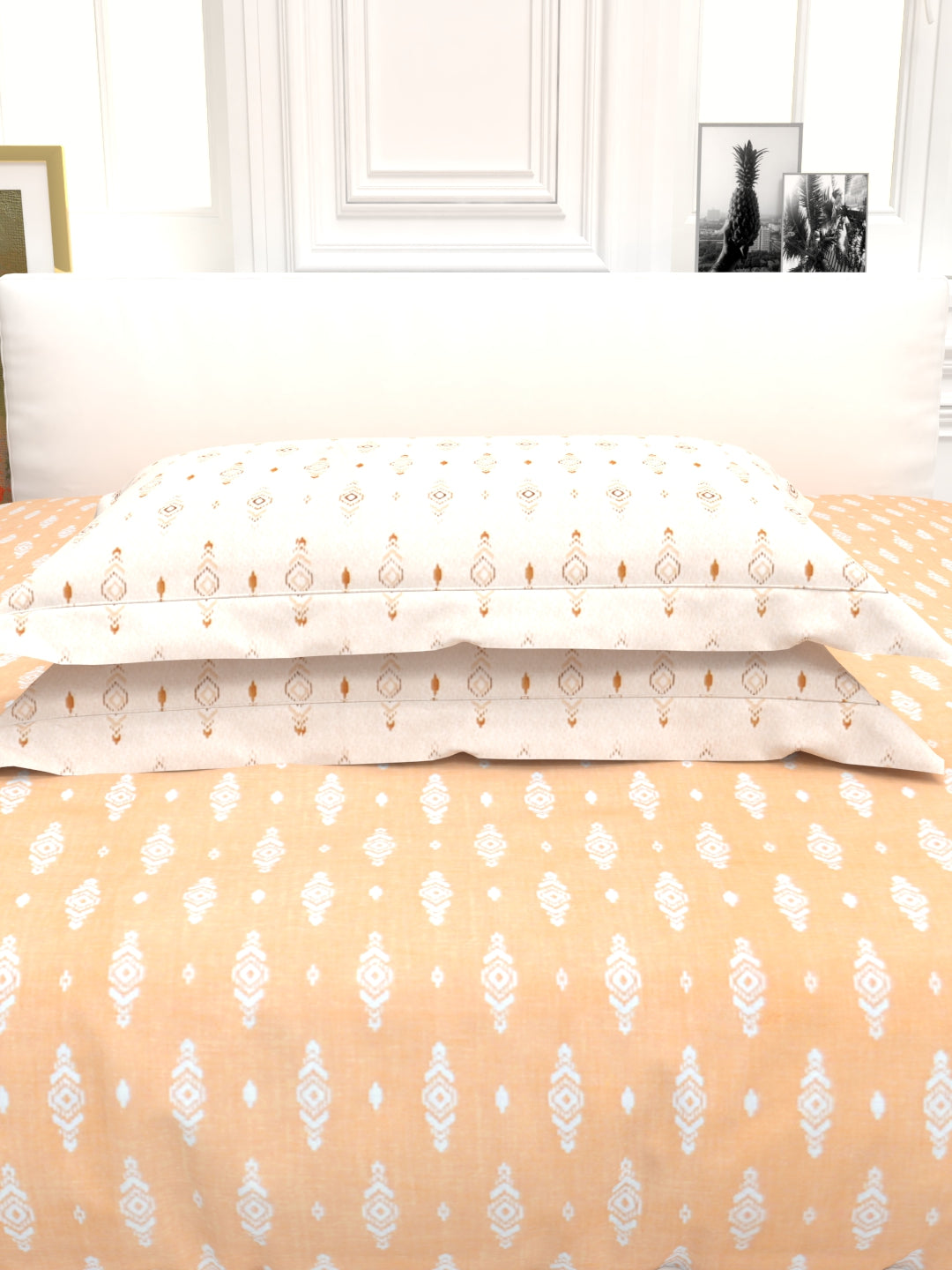 Orchid King Size Percale Bedsheet Set - Peach