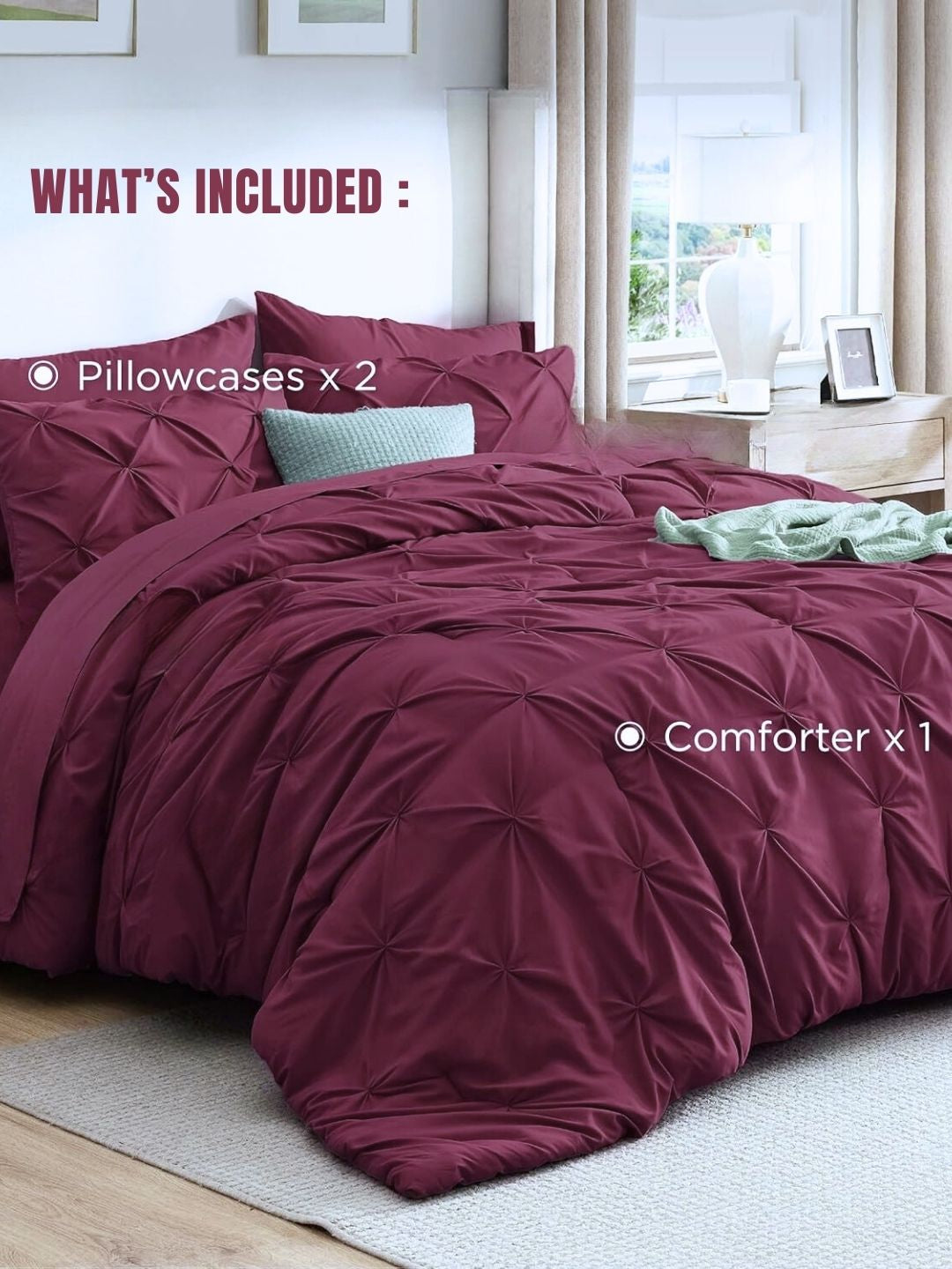 Marquis Pinch Pleat Comforter With Pillow Cover/s