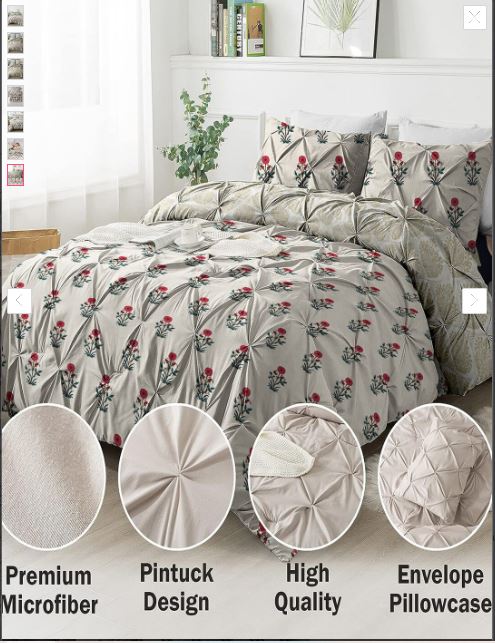 Hannah Pinch Pleat Comforter With Pillow Cover/s