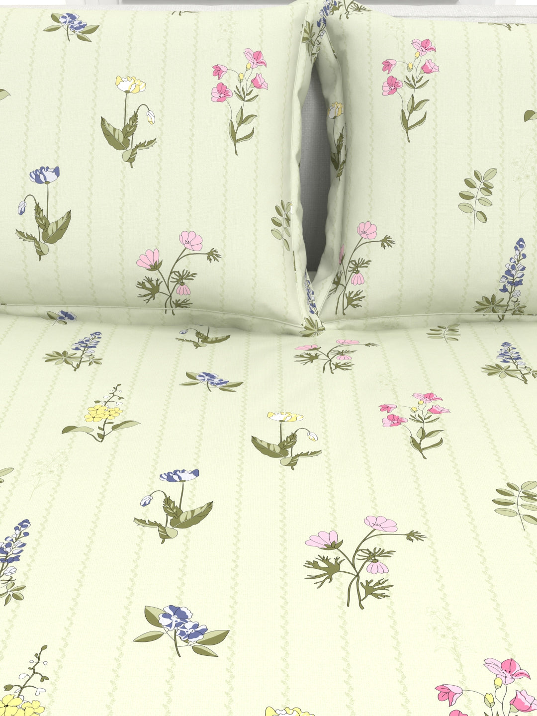 Cider Double Bed Micro-Cotton Sheet Set - Sage Green