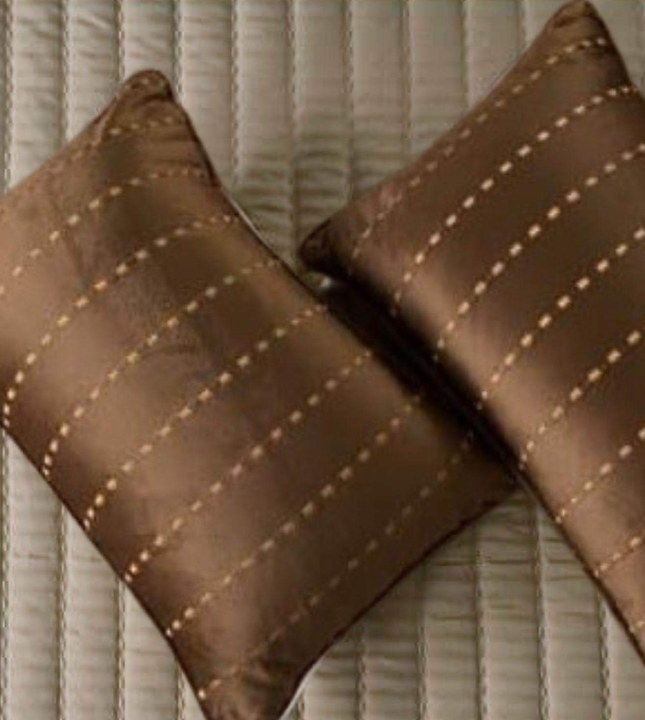 Luna 5-Piece Quilted & Embroidered Bedcover Ensemble - Sand