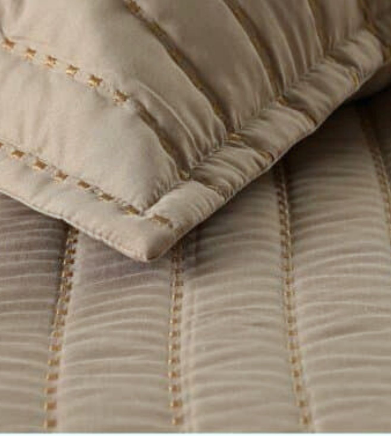 Luna 5-Piece Quilted & Embroidered Bedcover Ensemble - Sand