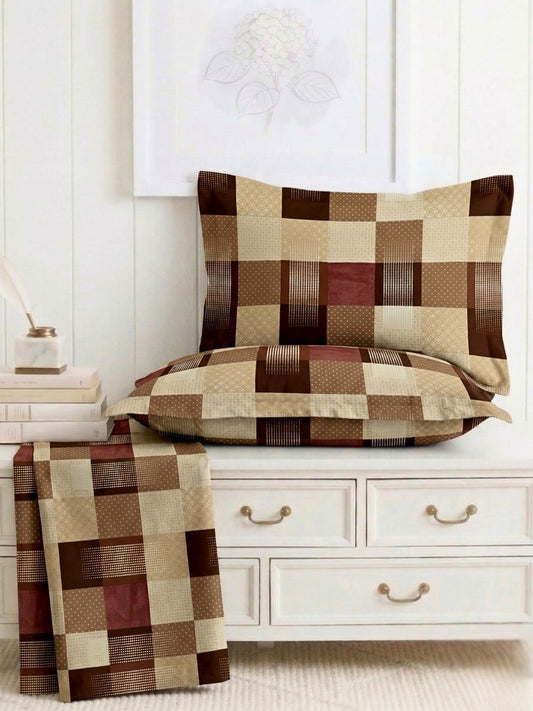 Bruno King Size Reactive Satin Bedsheet Set - Maroon