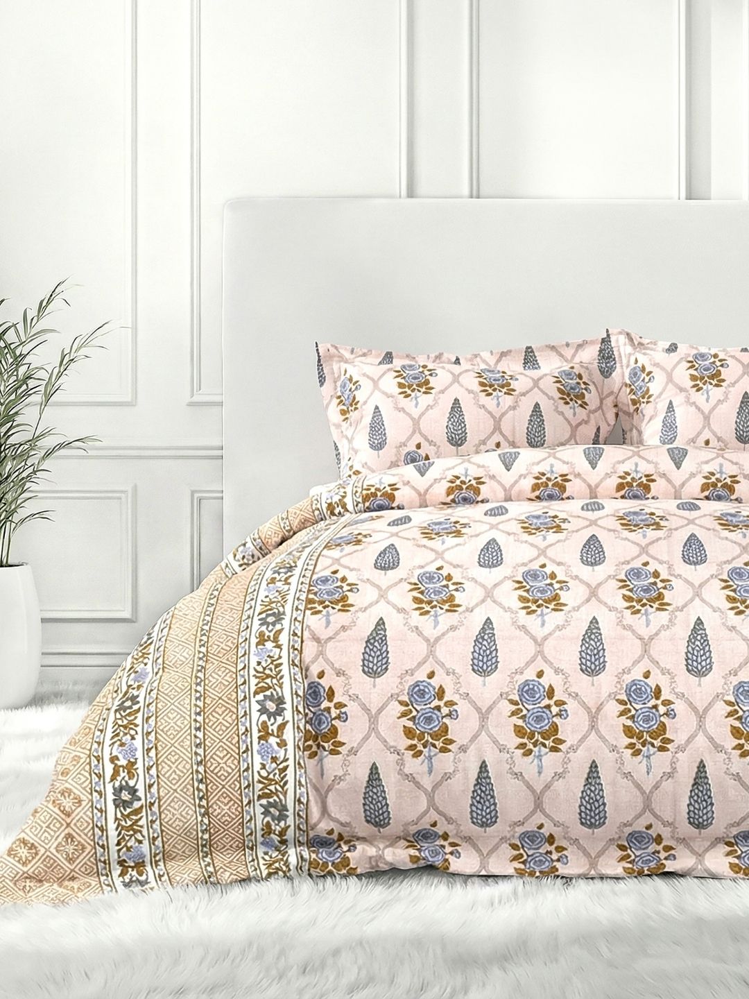 Pure Cotton King Size Bedsheet Set with 2 Pillow Covers - Warm Taupe