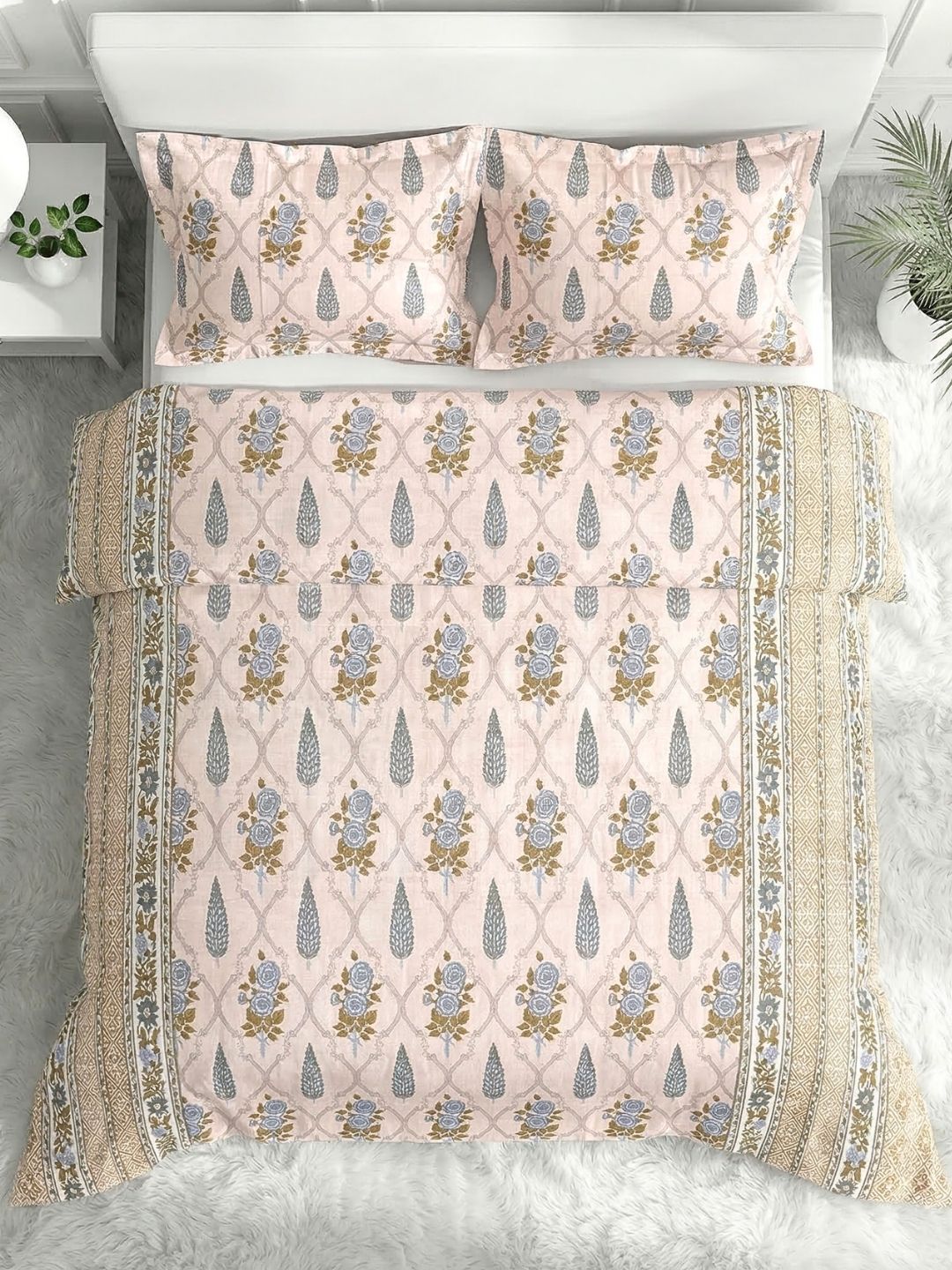 Pure Cotton King Size Bedsheet Set with 2 Pillow Covers - Warm Taupe