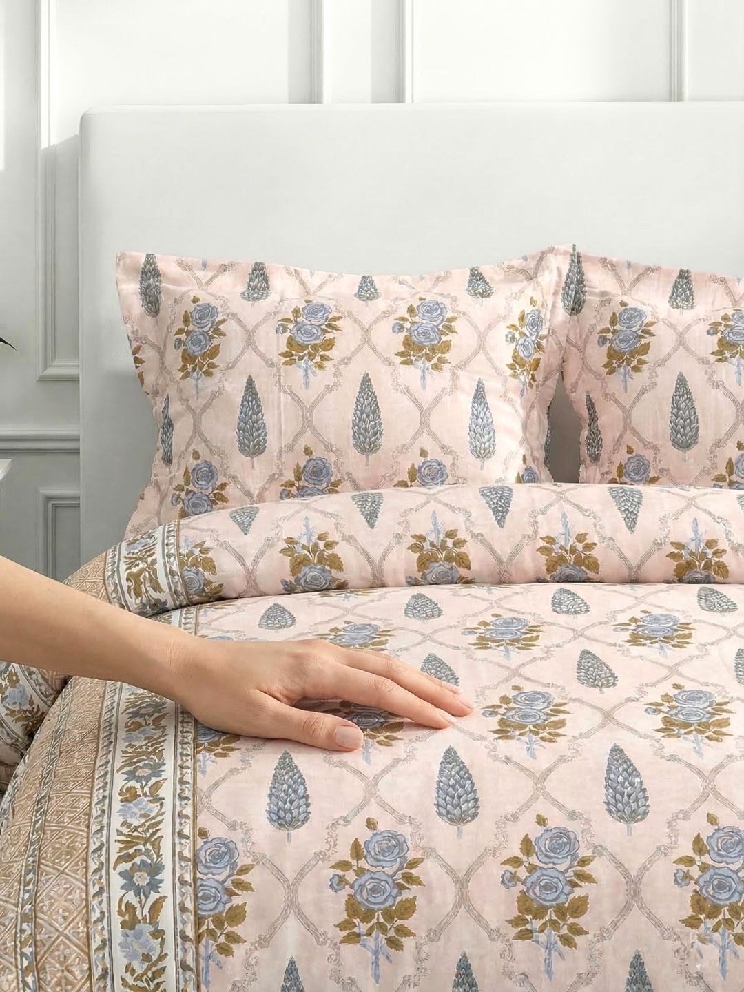 Pure Cotton King Size Bedsheet Set with 2 Pillow Covers - Warm Taupe