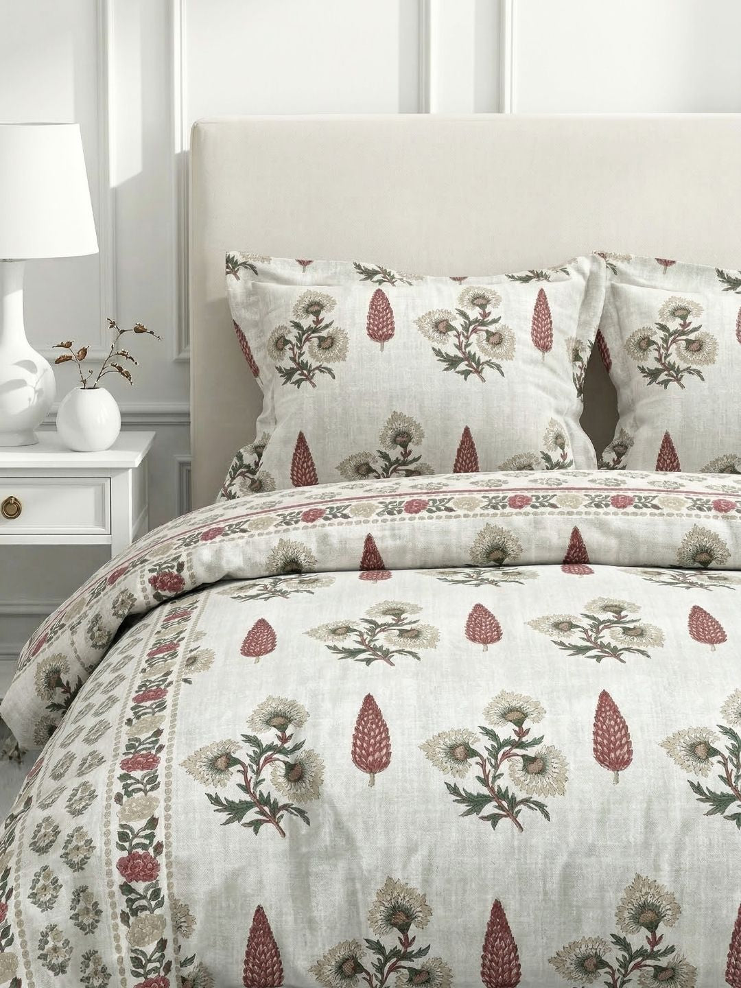 Pure Cotton King Size Bedsheet Set with 2 Pillow Covers - Soft Grey