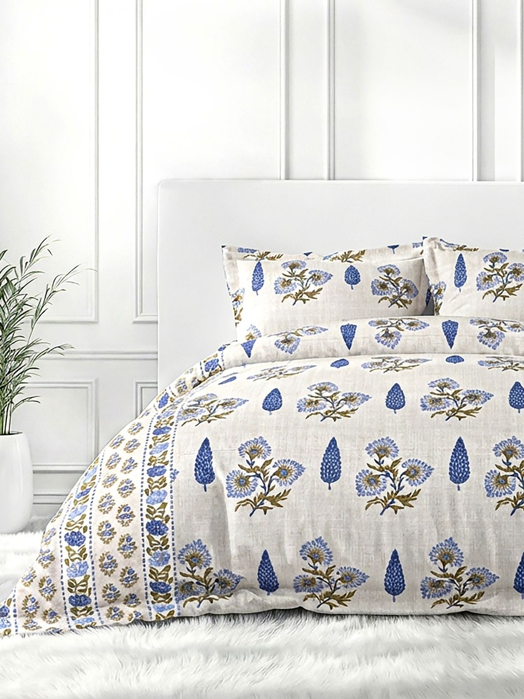 Pure Cotton King Size Bedsheet Set with 2 Pillow Covers - Dusky Plum